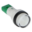 LED pilot light 28-50V DC + black ring for Ø16mm transparent