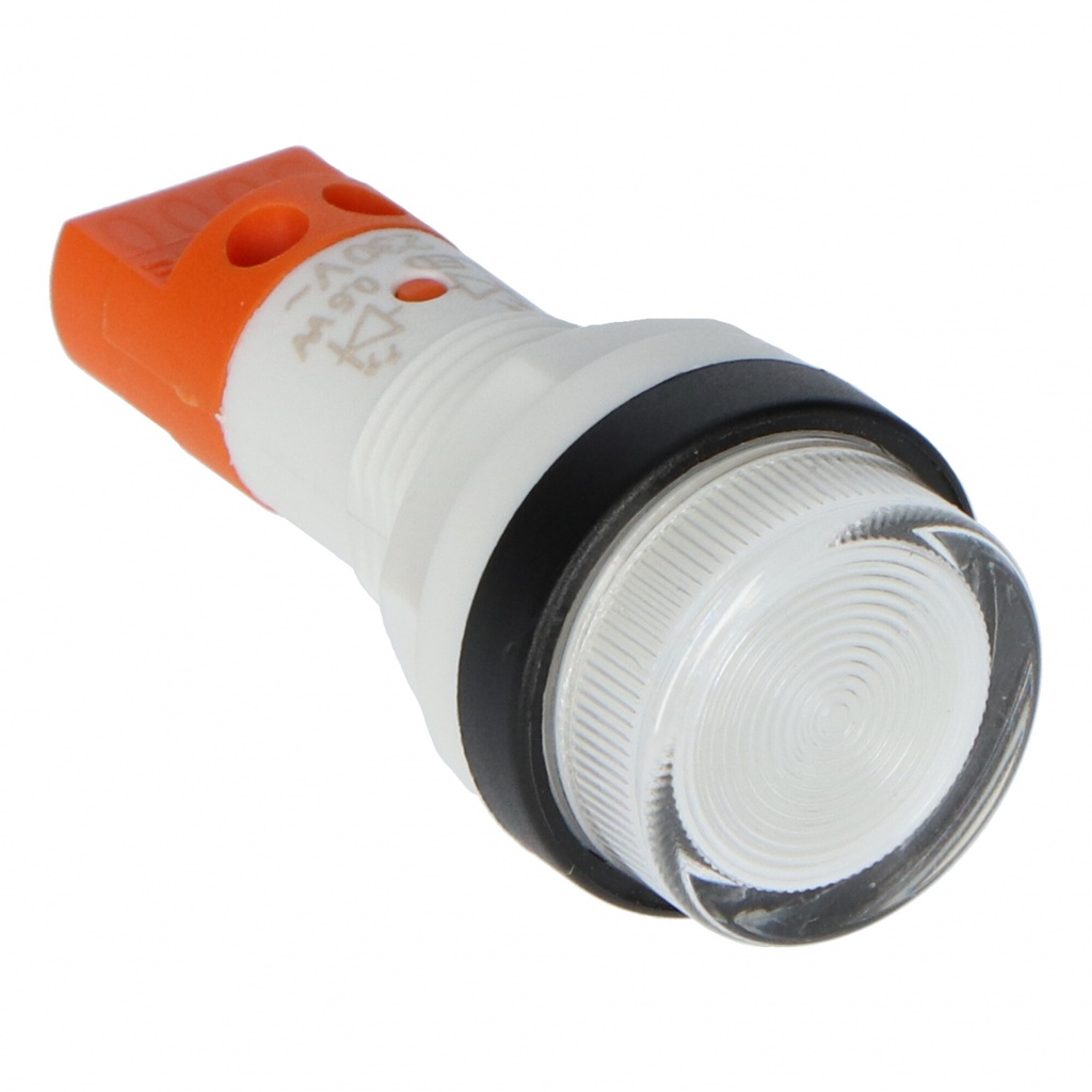 LED-signaallamp │ 110-230V AC │ zwarte ring │ Ø16mm │ transparant