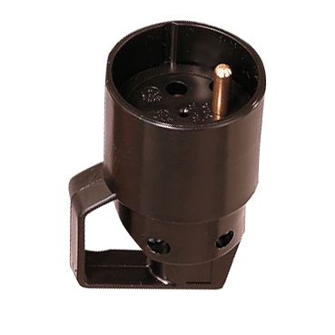 Koppelstekker met ring II+A │ kinderbeveiliging │ 16A │ zwart