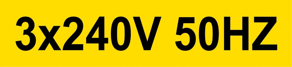 Sticker │ 3x240V │ 50HZ │ 30x130mm