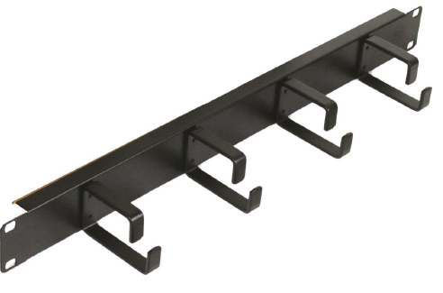 19'' rangeerpaneel , 4 ringen metaal , zwart , 100mm