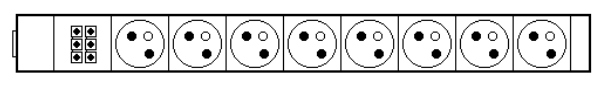 19 inch stekkerdoos (8x) pin zonder snoer + PE   V1