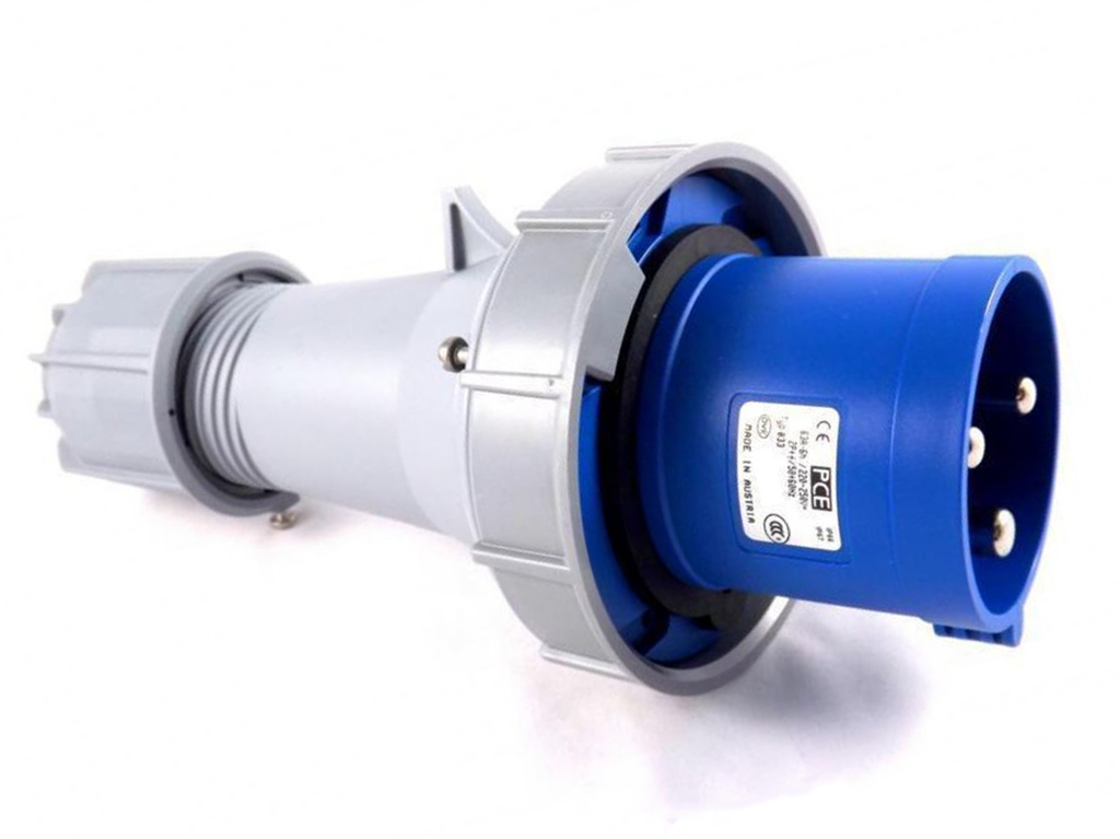 CEE fiche mâle IP67 3P/63A 230V bleu