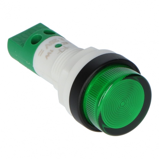 [07-3160-L2-028Z] LED pilot light 28-50V DC + black ring for Ø16mm green