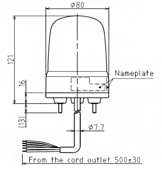 Multifunctioneel-LED-baken-led-multifunctie-baken-ip23-diam-80mm-12-24v-dc-kabelrood-tt