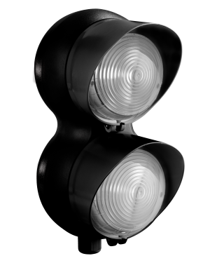 PIPS | LED verkeerslicht | 12-24V DC | rood/groen | zwarte behuizing met heldere lenzen