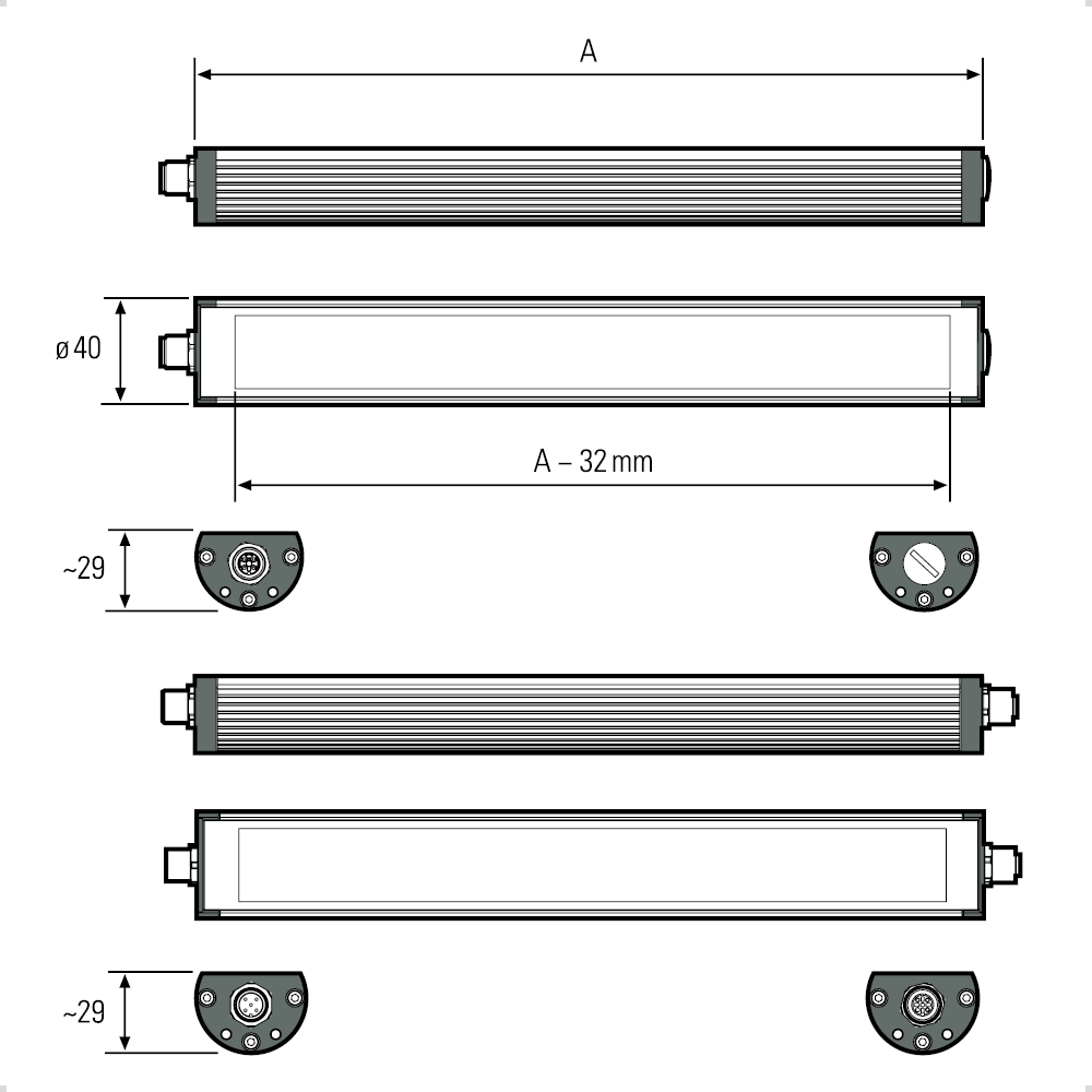 TUBELED 40 II | Element | 1040mm | White