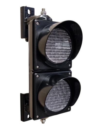 LED verkeerslicht │ 12-24V DC │ rood/groen │ zwarte behuizing │ kleurloze lenzen │ ø 100mm