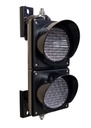 LED verkeerslicht │ 12-24V DC │ rood/groen │ zwarte behuizing │ kleurloze lenzen │ ø 100mm