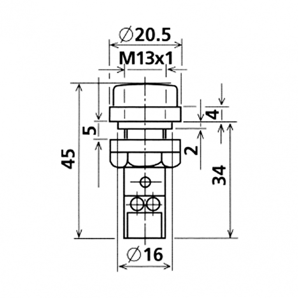 LED-signaallamp │ 28-50V DC │ zwarte ring │ Ø16mm │ transparant