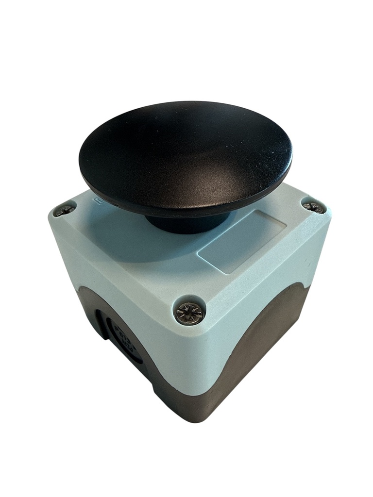 Latching mushroom button | IP65 | 1xNO & 1xNC | black/grey