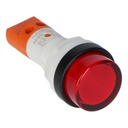 LED pilot light 110-230V AC + black ring for Ø16mm red