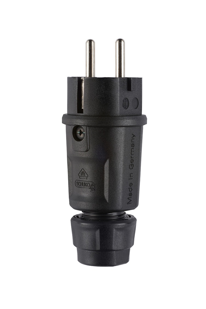 Elamide plug II+A 16A/250V black