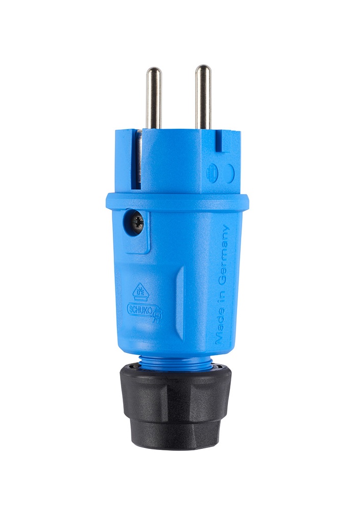 Elamid plug II+A 16A/250V blue