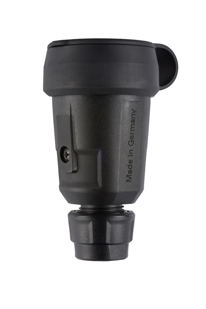 Elamide coupling plug with child safety II+A 16A/250V black