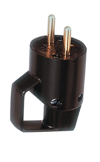 Stekker met ring │ II+A │ 16A │ zwart