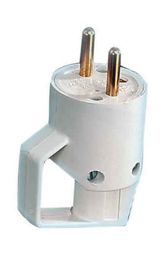 Stekker met ring │ II+A │ 16A │ wit