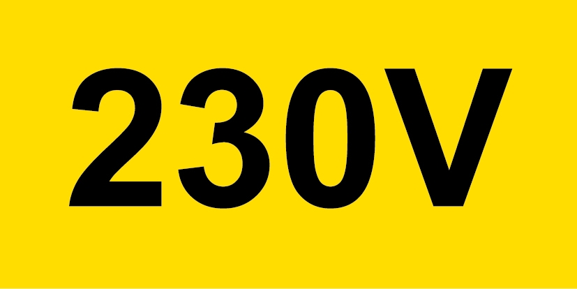 Sticker 230V 35x70mm