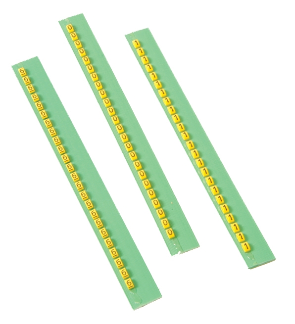 TRASP strip geel/zwart tekst "0" (24 karakters)
