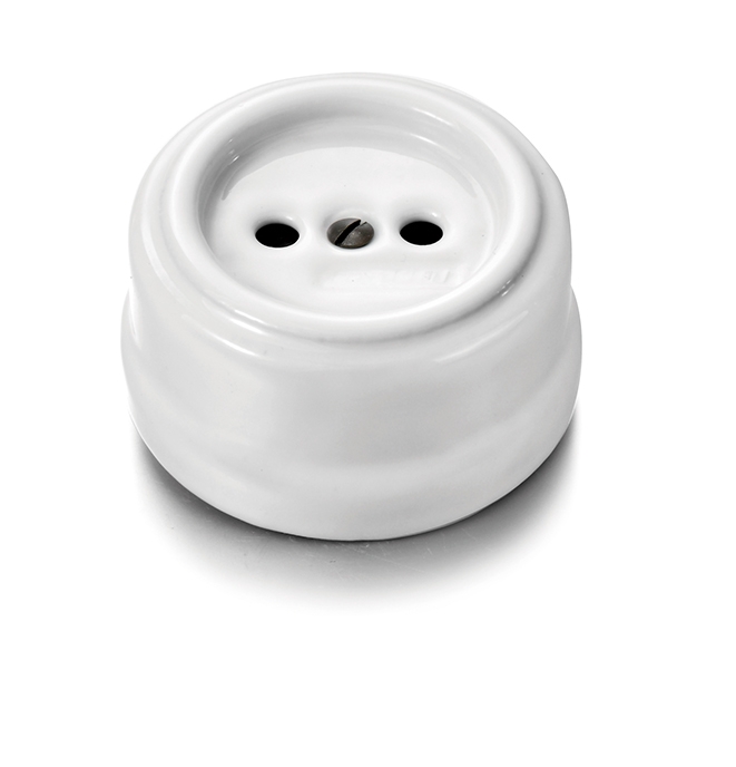 Garby stopcontact zonder aarding 16A/250V volledig porselein wit