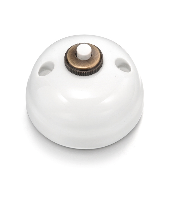Garby bouton poussoir bol 10A/250V, 24V DC porcelaine blanc