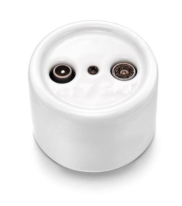 Garby final socket TV/SAT porcelain white