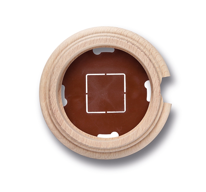 Garby socle 1 module avec passe-câble hêtre sans vernis