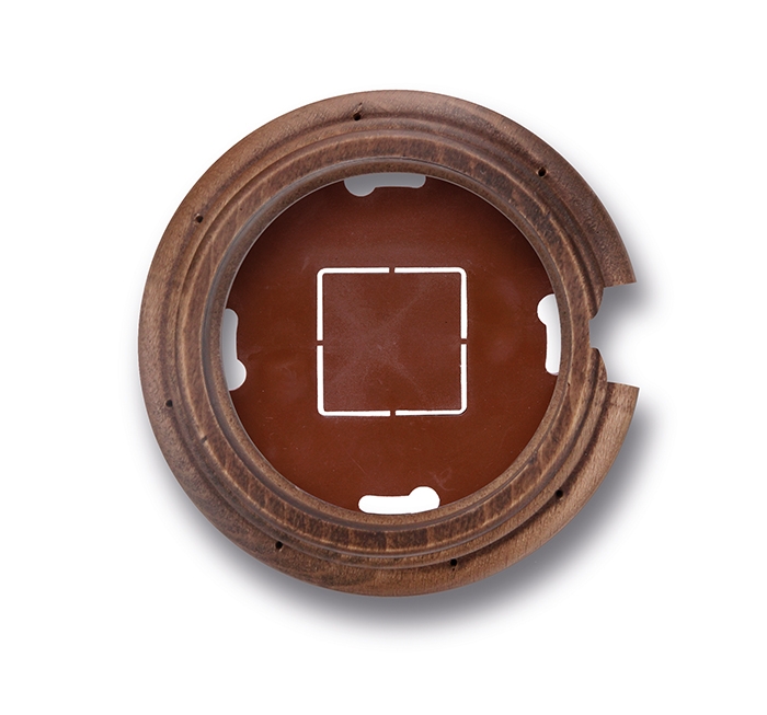 Garby socle 1 module avec passe-câble hêtre vieilli