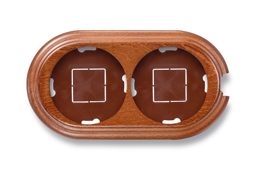 Garby socle 2 modules verticale avec passe-câble hêtre miel