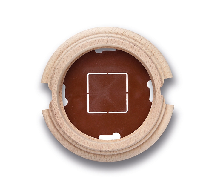 Garby socle 1 module avec 2 passe-câble hêtre sans vernis
