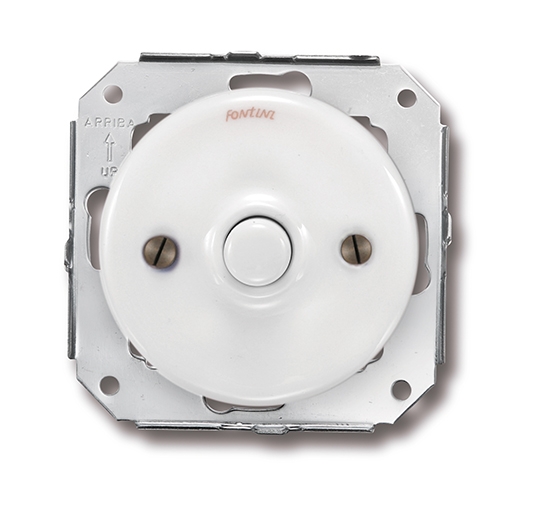 Garby Colonial bouton poussoir 10A/250V AC - 24V DC porcelaine blanc