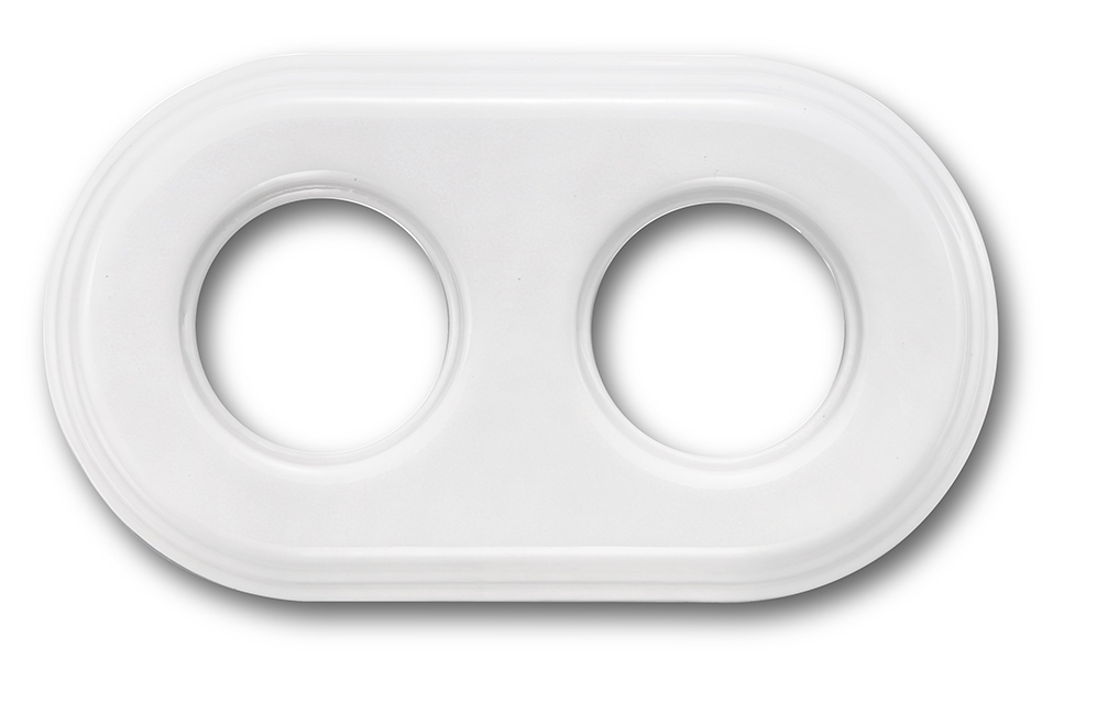 Garby Colonial plaque de finition 2 modules blanc porcelaine