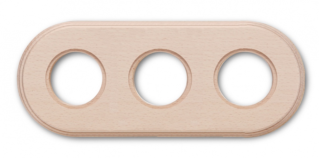 Garby Colonial afdekplaat 3 modules hout onvernist