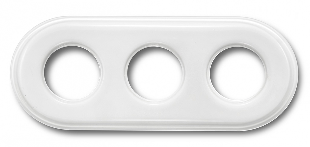 Garby Colonial afdekplaat 3 modules wit porselein
