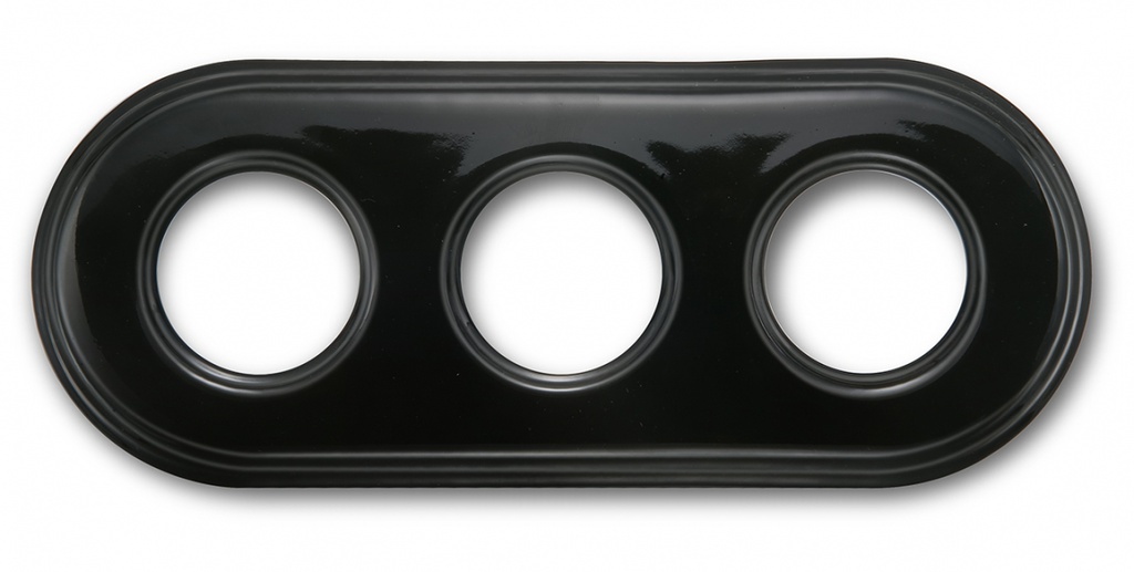 Garby Colonial plaque de finition 3 modules porcelaine noir