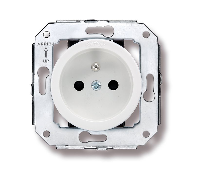 Venezia stopcontact met pinaarding 16A/250V wit