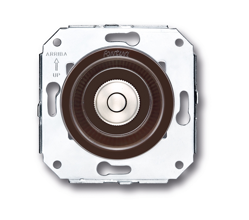 Venezia push button 10A/250V AC - 24V DC brown/push button nickel