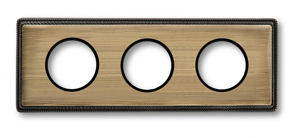 Venezia plaque de finition 3 modules laiton