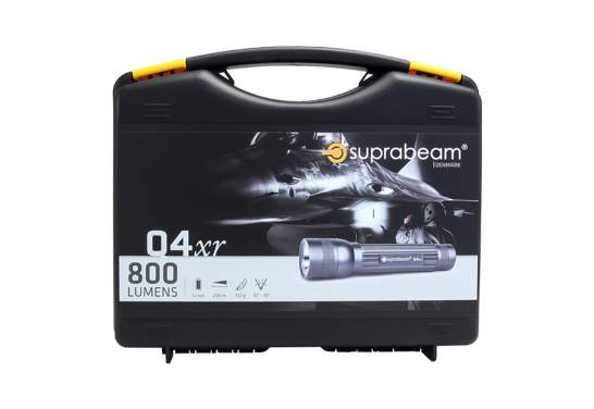 Q4xr │ rechargeable LED torch │ 800lm │ li-ion battery │ spare battery │ pouch