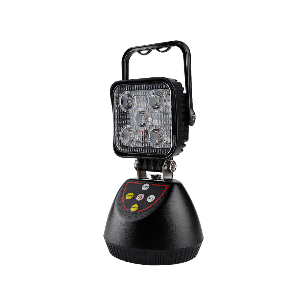 Magnetic LED work light | rechargeable | chargers 12-24V DC and 230V AC