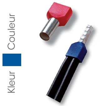 Embout de câble avec deux conducteurs bleu 2x2,50mm² - L = 10mm