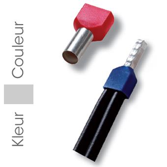 Embout de câble avec deux conducteurs gris 2x4,00mm² - L = 12mm