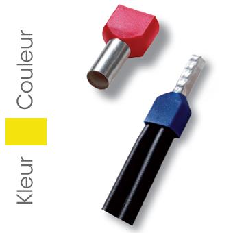 Embout de câble avec deux conducteurs jaune 2x6,00mm² - L = 14mm