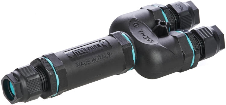 Inline connector 3-way, IP68, 3+3 poles, max. 4mm², Ø6-17mm