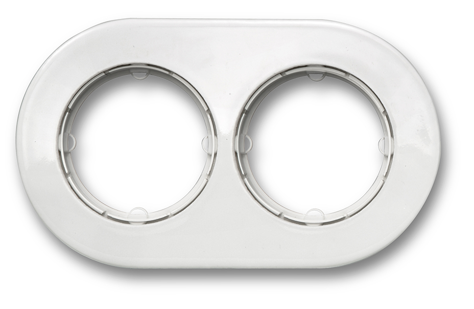 DO inbouw afdekplaat 2 modules porselein wit