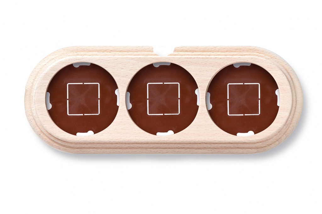 Garby socle 3 modules horizontale avec passe-câble hêtre sans vernis