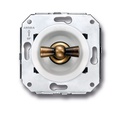 Venezia rotary push button switch 10A/250V white/butterfly knob bronze