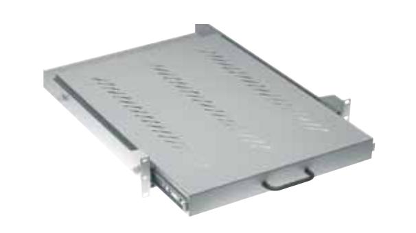 19" uitschuifbaar legbord D600mm grijs