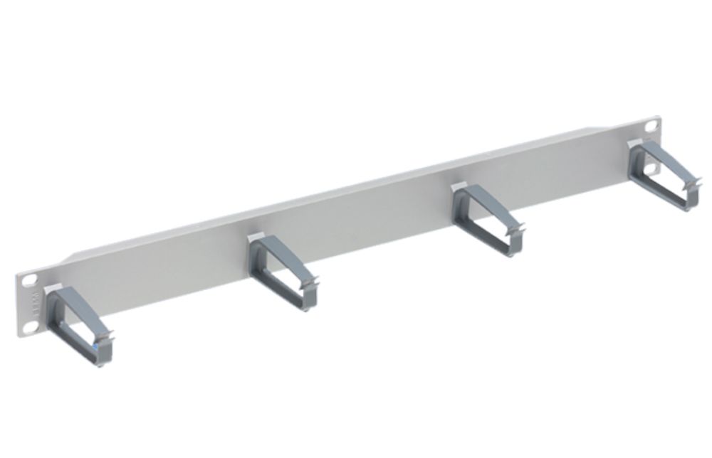19" 1U Cable Management Plastic, 70 mm plastic ring grey