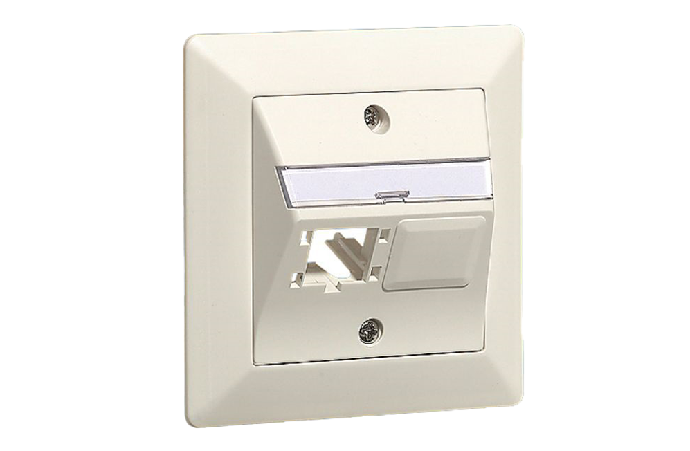FM boîtier encastré 88x88, 2x1-port, blanc